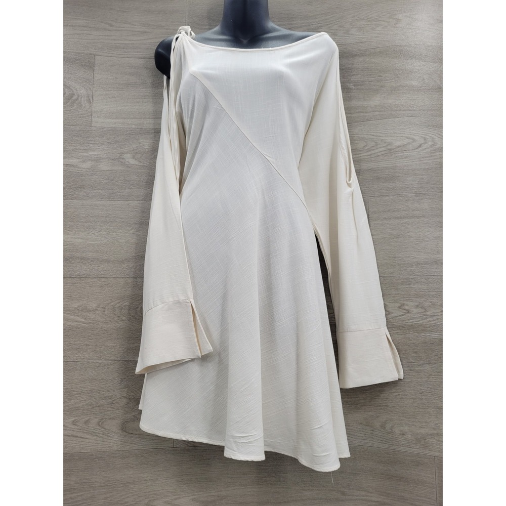 NWT Free People Clear Skies Tunic Top Women's Large White Boho Cold Shoulder